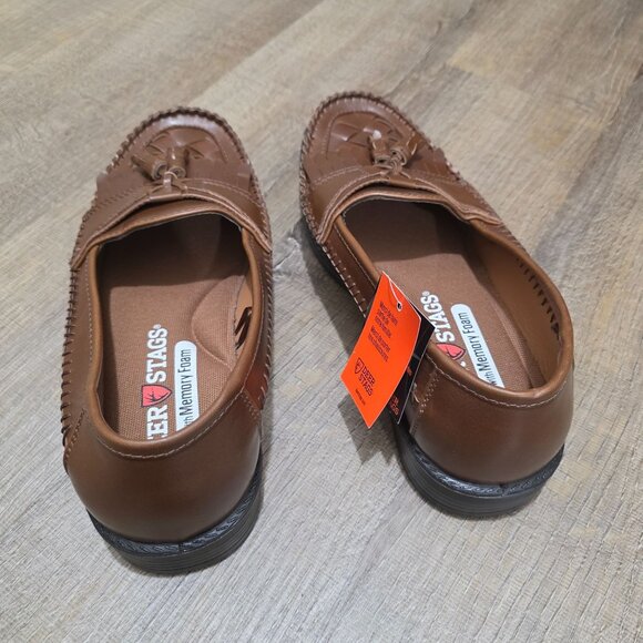 Men’s Brown Slip-On Loafers Tassel Moc Toe Comfort Memory Foam Size 10 - Picture 5 of 11